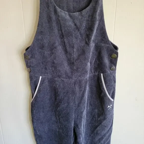 Camp Collection Scoopneck Corduroy Overall Jumpsuit - Picture 2 of 3